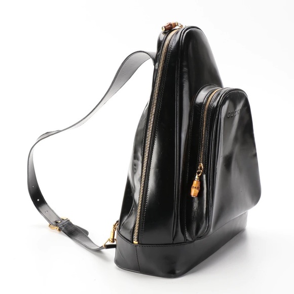 Vintage 2000s y2k Gucci backpack black leather - Picture 2 of 16